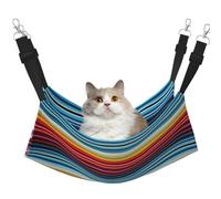 KIRROWE Colorful Lines Hamac à suspendre réversible pour chat Double face Hamac à suspendre Lit pour petits animaux domestiques