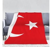 KIRROWE Couverture en flanelle drapeau turc 168 x 229 cm - couverture douillette d'hiver et d'automne - couverture queen - couverture confortable pour canapé