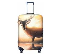 Kirrowe Deer In The Forest Housse de protection anti-rayures pour valise de 45,7 à 81,3 cm, noir, Large