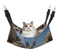 KIRROWE Deer on The Cliff Hamac réversible à suspendre pour chat - Hamac double face pour animal domestique