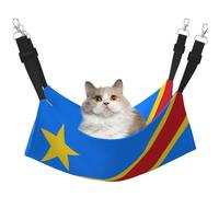KIRROWE Drapeau du Congo Hamac réversible à suspendre pour chat - Double face - Hamac à suspendre - Lit de repos pour petits animaux domestiques