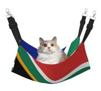 KIRROWE Hamac double face à suspendre avec drapeau de l'Afrique du Sud - Hamac double face pour animal domestique - Lit à suspendre - Coussin de repos pour petits animaux domestiques