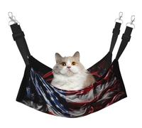 KIRROWE Hamac double face à suspendre avec drapeau des États-Unis - Hamac double face pour animal domestique - Coussin de repos pour petits animaux domestiques