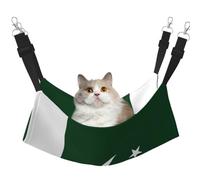 KIRROWE Hamac réversible à suspendre pour chat - Drapeau du Pakistan - Double face - Lit à suspendre pour petits animaux domestiques