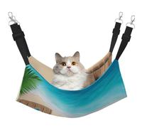 KIRROWE Holiday by The Seaside Hamac réversible à suspendre pour chat Double face Cage Hamac à suspendre Lit pour petits animaux domestiques