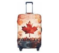 Kirrowe Housse de bagage de drapeau canadien Protecteur de valise Anti-rayures Housse de bagage adaptée aux bagages 45-81 cm, noir, Medium