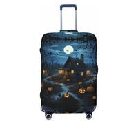 Kirrowe Housse de bagage de village d'Halloween Housse de protection de valise Anti-rayures Housse de bagage adaptée aux bagages 45-81 cm, noir, Small