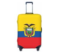Kirrowe Housse de protection anti-rayures pour valise, motif drapeau de l'Équateur, convient aux bagages de 45,7 à 81,3 cm, Noir , M