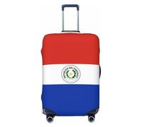 Kirrowe Housse de protection anti-rayures pour valise, motif drapeau du Paraguay, convient aux bagages de 45,7 à 81,3 cm, Noir , M