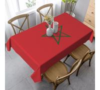 KIRROWE Nappe rectangulaire avec drapeau du Maroc - 89 x 140 cm - Nappe pour cuisine, salle à manger, décoration de table facile à nettoyer