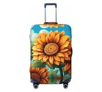Kirrowe Sunflowers Under The Blue Sky Housse de protection anti-rayures pour bagages de 45,7 à 81,3 cm, noir, Medium