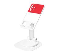 KIRROWE Support de téléphone avec drapeau de Singapour - Support de bureau réglable pour iPhone et tous les téléphones - Rotation à 360 ° - Pliable intégré