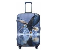 Kirrowe The Eagle Flying On The Lake Housse de protection anti-rayures pour valise de 45,7 à 81,3 cm, noir, taille M, Noir , M