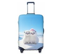 Kirrowe The White Little Dog In The Snow Housse de protection anti-rayures pour bagage de 45,7 à 81,3 cm, Noir , S