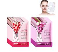 Kirsche Lot de 10 masques hydratants aux graines de raisin pour le visage, masque de beauté pour femme, éclaircissant, augmente l'hydratation de la peau