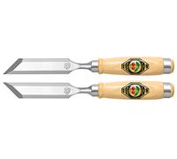 Kirschen 1056020 Ciseaux à bois paire avec Lame en Biais, Beige/Argent, 20 mm