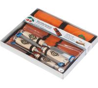 KIRSCHEN Jeu de burins Kirschen avec manche en hêtre blanc dans une pochette en cuir 10-16-20-26 mm Quantité:1