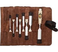 KIRSCHEN Jeu de ciseaux à bois - Lot de 8 ciseaux à bois (4, 6, 10, 12, 16, 20, 26, 30 mm) et étui en daim - 1131002