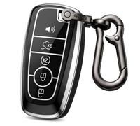 Kirsnda Coque de ompatible avec Ford, coque de n TPU souple pour télécommande intelligente Mustang Fusion Raptor F250 F350 F450 F550 Edge Explorer, 5 boutons, noir