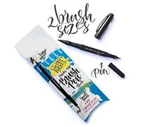 KIRSTEN BURKE Stylo à double pointe - Unique au Royaume-Uni - 2 stylos à pinceau en 1 - Parfait pour les voyages - 2 fois plus utile et facile à utiliser.
