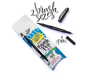 KIRSTEN BURKE Stylo à double pointe - Unique au Royaume-Uni - 2 stylos à pinceau en 1 - Parfait pour les voyages - 2 fois plus utile et facile à utiliser.