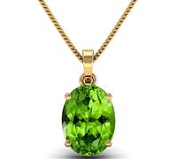 Kirti Sales Pendentif en pierre naturelle de 15,25 Ratti - Plaqué or - Pierre précieuse certifiée - Testé en laboratoire - Péridot, Plaqué or, Péridot