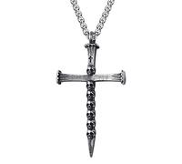 KIRTIJW Collier en acier inoxydable avec pendentif tête de mort gothique punk pour homme et garçon, Acier inoxydable, Pas de gemme