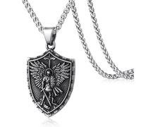 KIRTIJW Collier Saint Christophe/George/Michael/Jusus/Marie en acier inoxydable pour homme Médaillon des saints patrons, Acier inoxydable, Pas de pierre précieuse