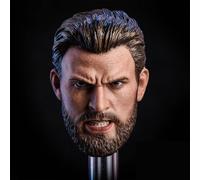 Kirvoe Scultura Di Testa Maschile in Scala 1/6, Scultura Di Testa Maschile Arrabbiata, per Accessori per Action Figure Da 30 Cm.