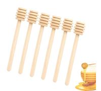 KIRVOS 6pcs Cuillères à Miel Mini,Agitateurs à Miel en Bois Naturel 9.5cm,Idéales pour Miel,Confiture et Sirop,pour Cuisine, Salle à Manger, Salle de Thé