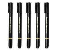 KIRVOS Lot de 5 stylos détecteurs de faux billets - Marqueur 2-en-1 testeur UV + écriture - Professionnel pour entreprises & commerces