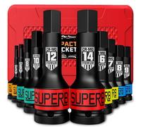 KIRXST Jeu de Douilles Longues À Chocs Hexagonal 1/2'', 10 Douilles 5mm-19mm Jeu de Douille Allen à Choc, pour Bricolage, Réparation de Voiture