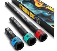 KIRXST Rallonge Cliquet 1/2", Jeu de 3 Rallonges à Douilles, Extension Cliquet 75 mm, 125 mm, 250 mm, Prolongateur Cliquet pour Auto Réparation