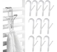 KIRZAX 10 Pcs Crochet Radiateur Rond, Crochet Radiateur Sèche Serviette,Crochet Serviette Salle De Bain, Patere Seche Serviette,ous Les Radiateurs Standards, Amovibles (Transparent)