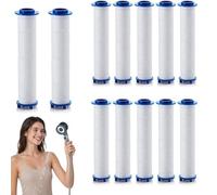 KIRZAX 12 pièces 9,5 x 2 cm Douchtte Filtre Remplaçable,Filtre Douche en Coton PP, L'osmose Inverse,Anti-calcaire Amovible,Filtres à Douche Facile à Installer