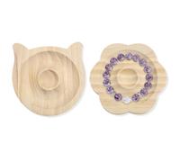 KIRZAX 2 pcs Plateau de Salle de Bain en Couleur du bois, Plateau de Rangement pour Bijoux Plateau de décor Plateau de Service