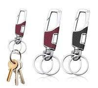 KIRZAX 2pcs Porte-Clef Voiture en Cuir Professionnel, pour ceinture -适配 pour Voiture, Moto, Vélo & Clés de Maison