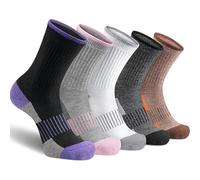 KIRZAX 5 Paires Chaussettes Femme, Chaussettes de Sport de Marche Respirantes Coton, Chaussettes de Randonnée,Femme Chaussettes Anti-ampoules Chaudes Trekking,Taille Unique