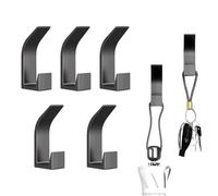 KIRZAX 5 PCS Patères, Porte Manteau Mural,Crochet Double Porte Serviette,Crochet Adhesif Mural,pour Cuisine, Salle de Bains, Bureau, Placard, Serviette, Suspendre Manteau(Noir)