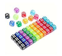KIRZAX 50 Pièces dés 14mm,6 Faces, 10 Couleurs Translucides,Idéal pour Jeux de Table et Jeux de Dés,jouer à des jeux tels que Tenzi, Farkle, Yahtzee, Bunco ou l'enseignement des mathématiques