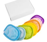 KIRZAX 7 Pcs Coton Demaquillant Lavable, Lingette Demaquillante Lavable Double Face Disponible, Disque Démaquillant Réutilisable en Microfibres, pour le DéMaquillage Quotidien et le Lavage du Visage