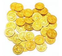 KIRZAX 80 Pièces D'Or Croisées,Trésor De Pirate En Or,Coffre Au Trésor En Or Pour Enfants,Accessoires D'Aventure Pour Enfant,pour jeux de société,jeux de rôle,chasse au trésor,aventures pirates