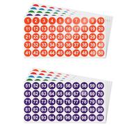 KIRZAX Lot de 10 feuilles d'autocollants numérotés de 1 à 50 et 51 à 100,Chiffres Adhesifs,2.5 cm Vinyle Étanche Ronds Autocollants D'inventaire,pour Boîtes de Bureaux,L'école et Casiers