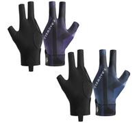 KIRZAX Lot de 2 gants de billard, gants de gauche, snooker, latte, réglables, antidérapants