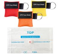 KIRZAX Masque respiratoire d'urgence en 3 parties, masque RCP portable, masque respiratoire avec porte-clés pour une utilisation d'urgence dans la voiture, à la maison ou en voyage