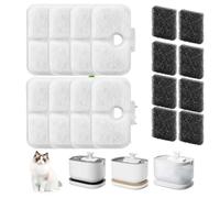 KIRZAX Pack de 4 Filtres Fontaine à Eau Chat, Filtres de Remplacement & Éponges pour WF106/WF116/WF105/WF115/WF005/WF305, Set de 2 mois, facile à remplacer