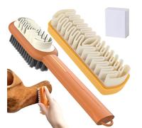 KIRZAX Set de 3 Brosse à Daim, Gomme à Daim + Brosse Double Face, pour Daim, Nubuk & Velours, Chaussures & Baskets