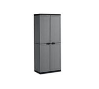 Kis 9734000 0444 01 Jolly Armoire Range-Balais Plastique Gris/Noir 68 x 39 x 166 cm