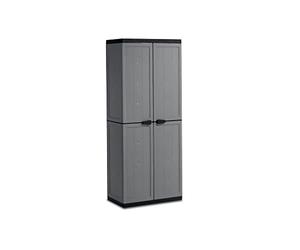 Kis 9734000 0444 01 Jolly Armoire Range-Balais Plastique Gris/Noir 68 x 39 x 166 cm