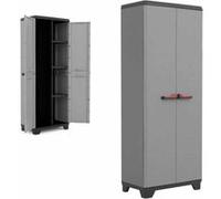 Kis armoire à balais en résine gris meuble haut jardin utility stilo 9722